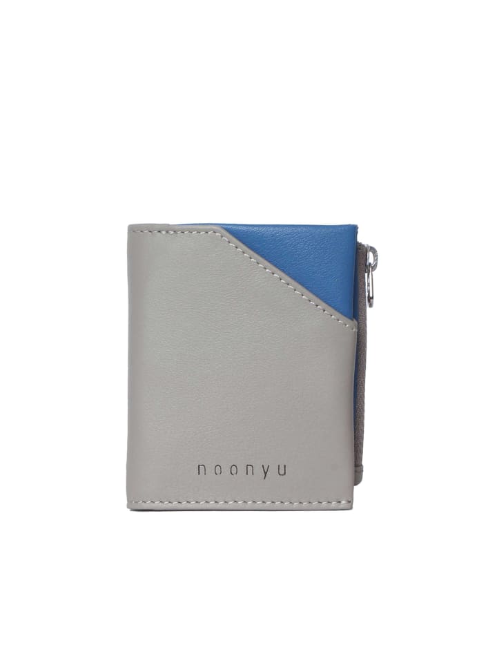Echtleder Mini-Geldbörse noonyu slim boy in grey-blue