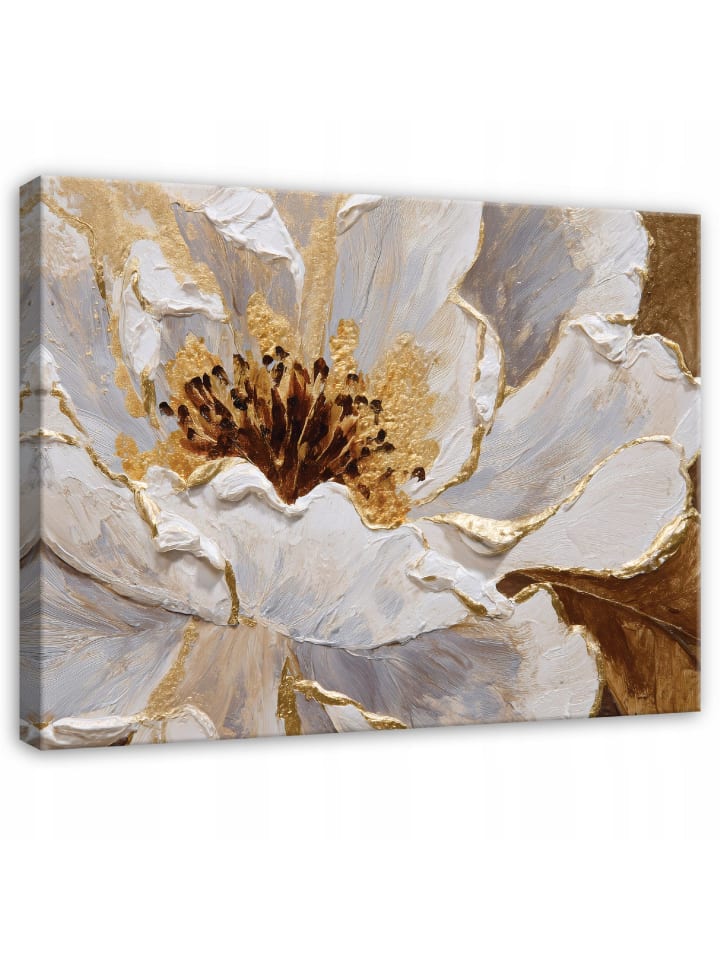 Leinwandbild Blumen in Braun
