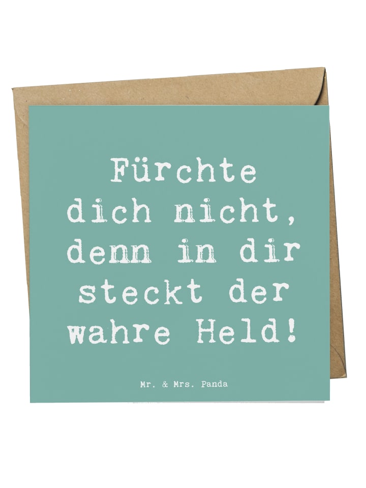 Grußkarte Spruch Ängste vor Monstern besiegen m... in Meeresbrise