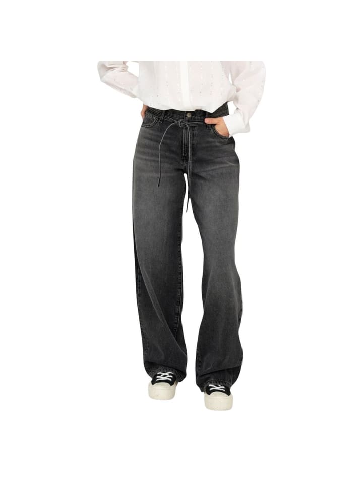 Schwarz Recycelte Baumwolle Mom-Jeans