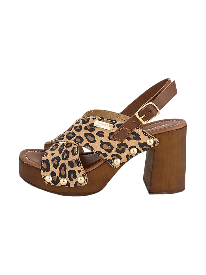 Paloma – Ledersandalen mit Absatz Beige