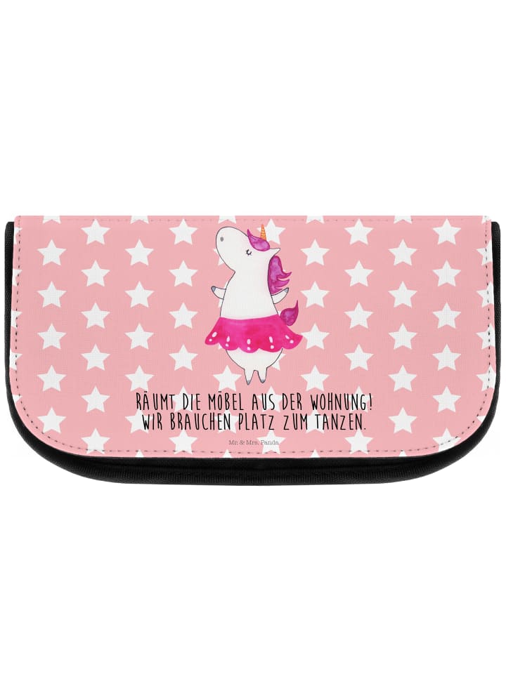 Toiletry Bag Einhorn Ballerina mit Spruch in Rot Pastell
