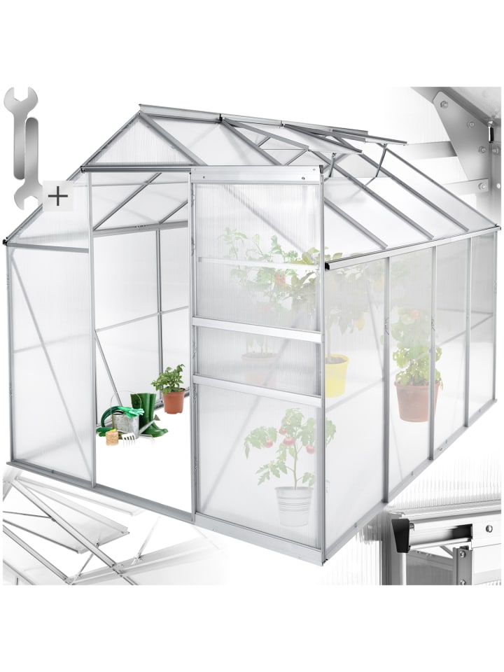 Pflanzenhaus Aluminiumrahmen UV-beständig wärmedämmend 185x250x195cm