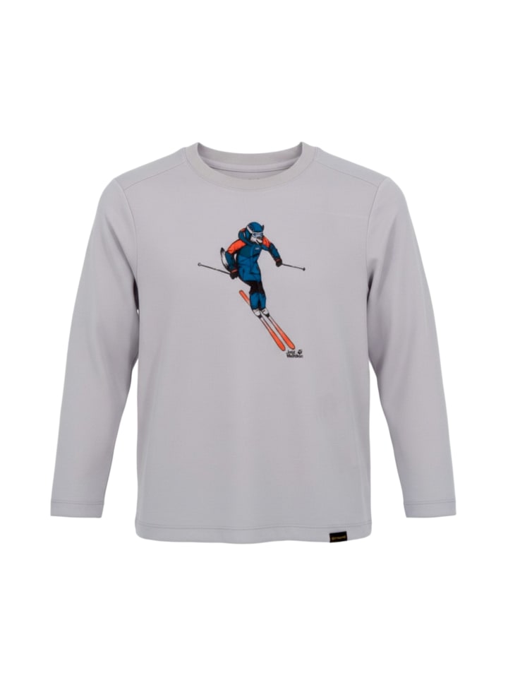 Langarmshirt Neureuther Jackie Print Kinder Longsleeve Shirt Sport in Grau