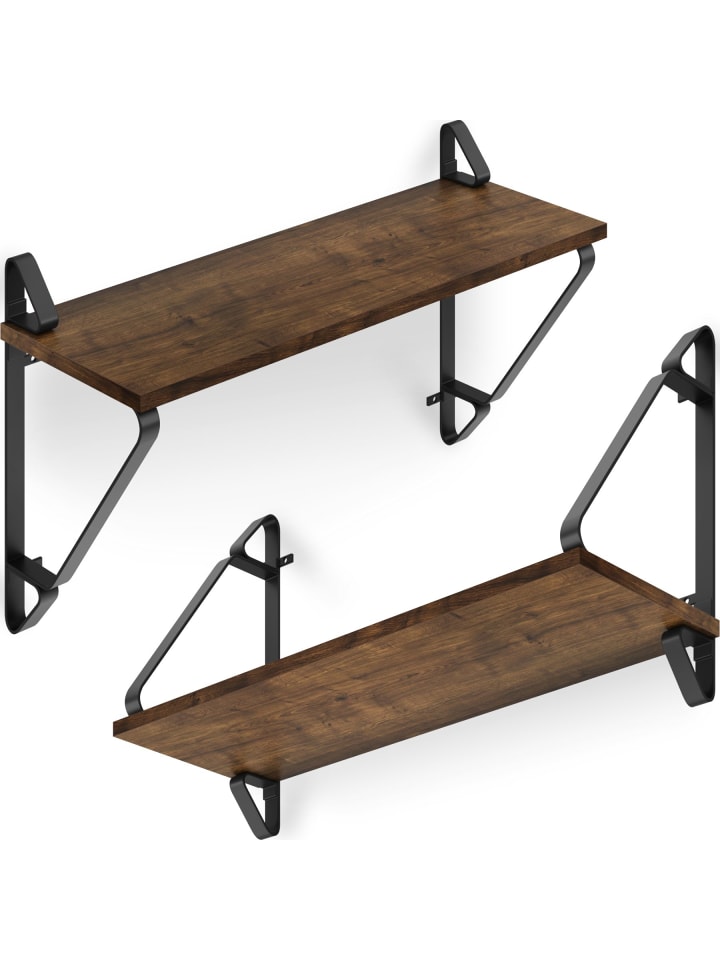 Ablageregal aus Holz und Stahl, 60 x 20 x 33,5 cm