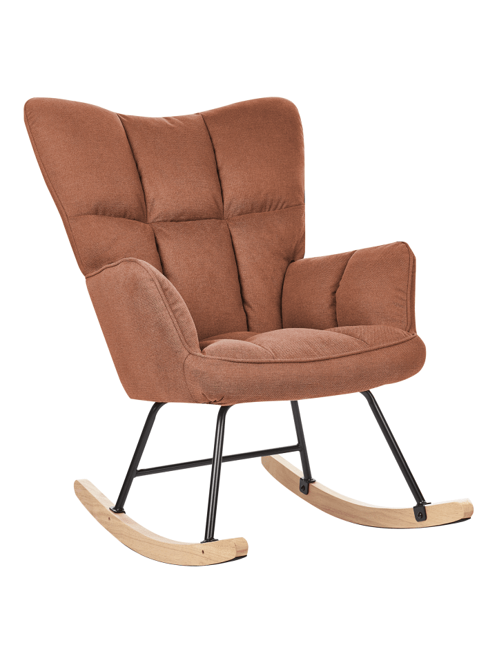 Schaukelsessel OULU in Braun/Schwarz - (W) 71 x (H) 104 x (L) 83 cm