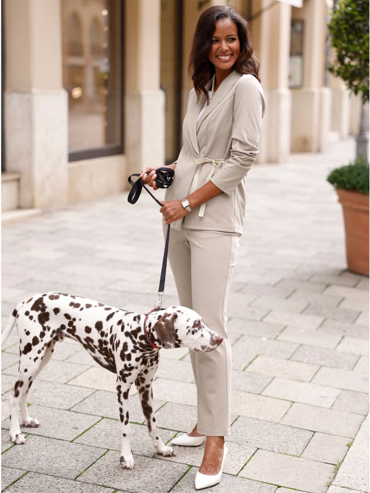 Jersey-Blazer in sesam