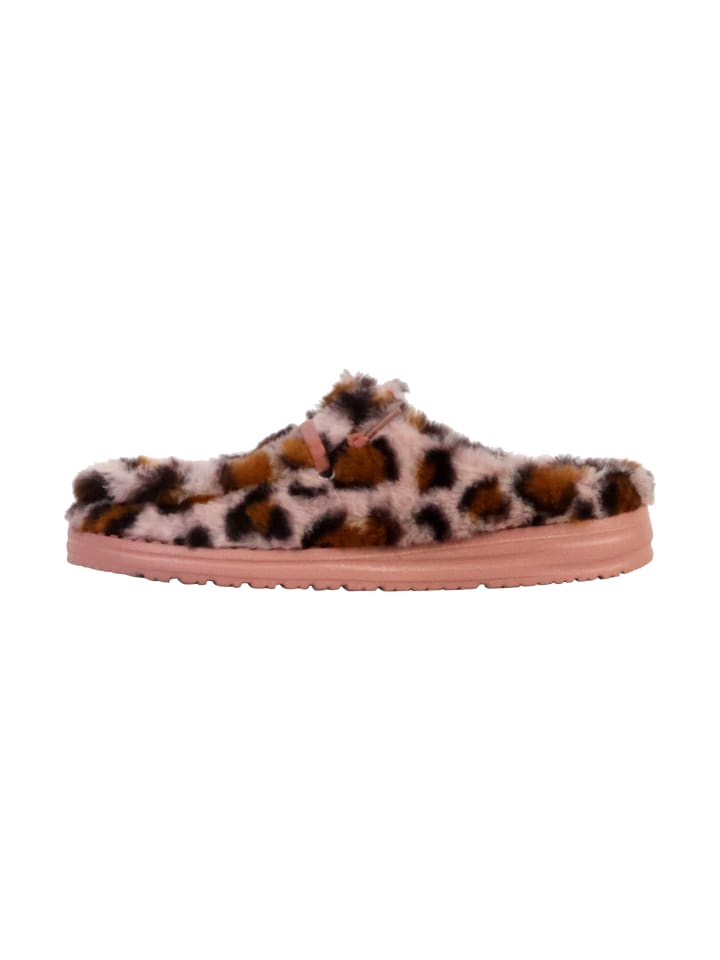 Wendy Slipper Leo Fur – Pantolette zum Hineinschlüpfen Rose