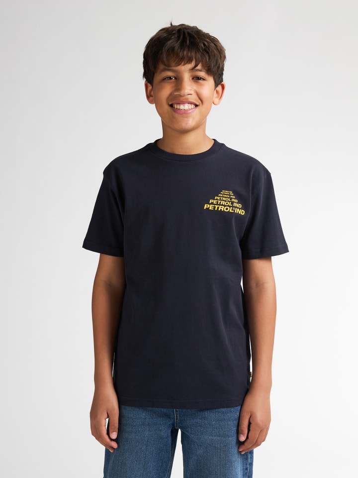 Rückenprint T-Shirt Große Teilung in Blau