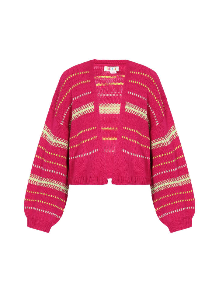 Women Cardigan in fuchsia lime
