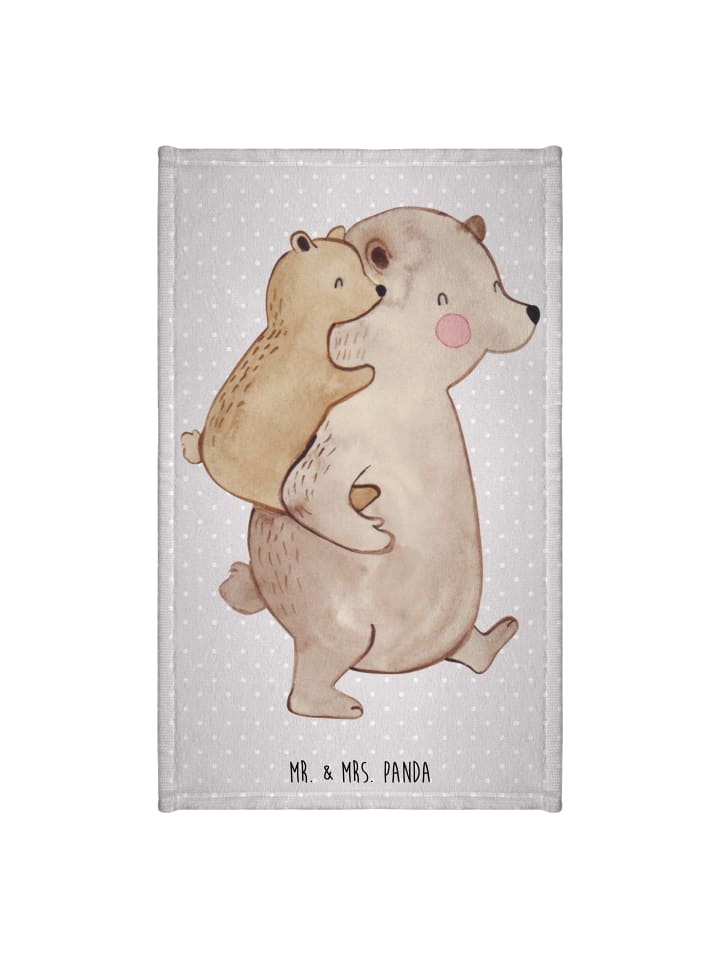 Handtuch Papa Bär ohne Spruch in Grau Pastell