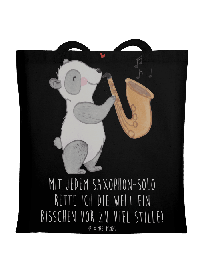 Tragetasche Saxophon Magie mit Spruch in Schwarz