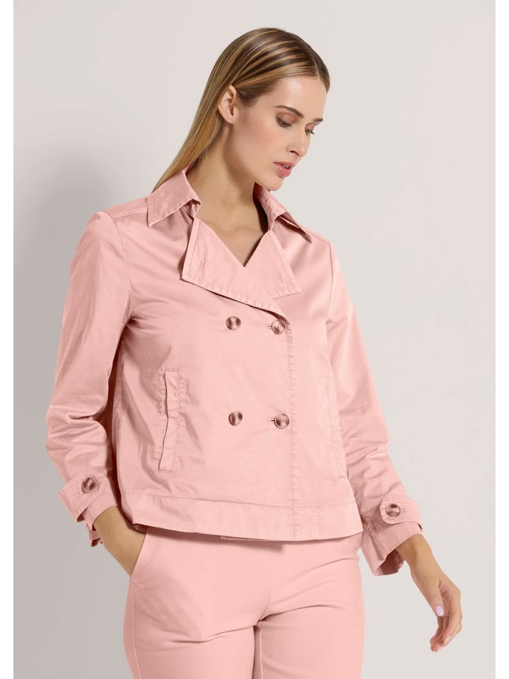 Modischer Kurztrench im Used-Look in puderrosé