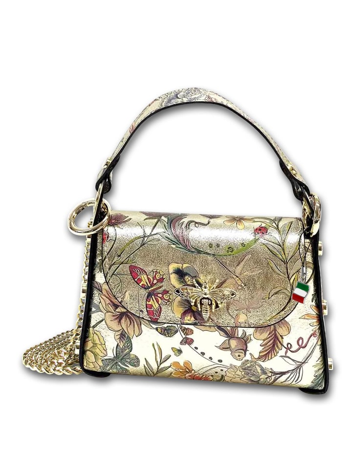 Leder Umhängetasche Florence Tasche gold, farbig ca. 19cm