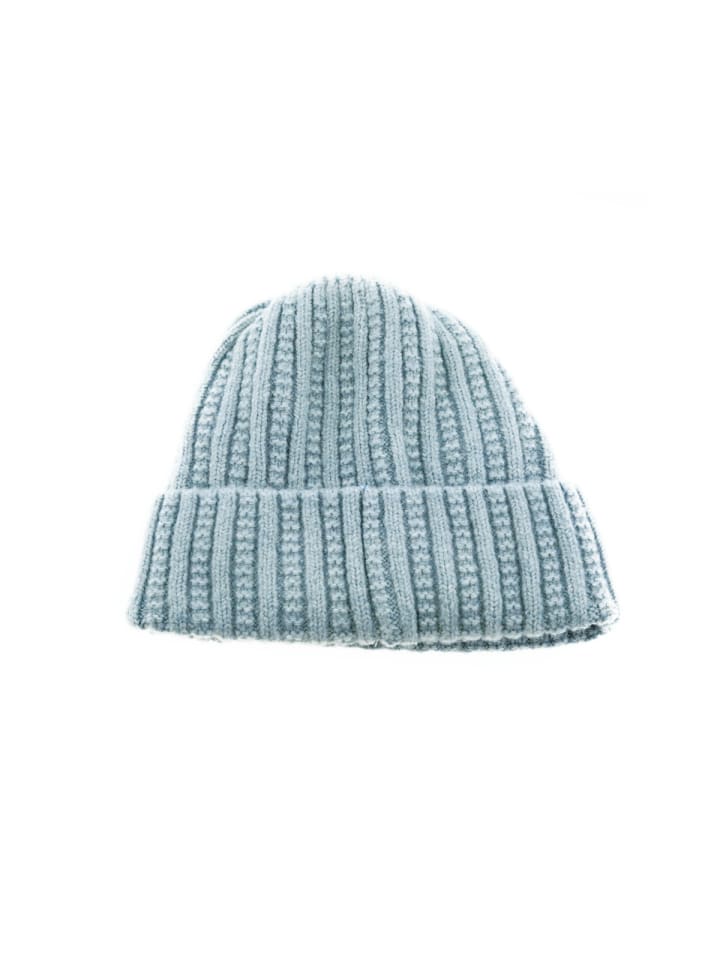 Strickmütze mit Flechtmuster für Unisex Erwachsene und Kinder in Blau