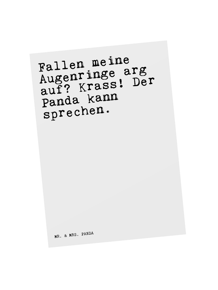 Grußkarte Fallen meine Augenringe arg... mit Sp... in Weiß