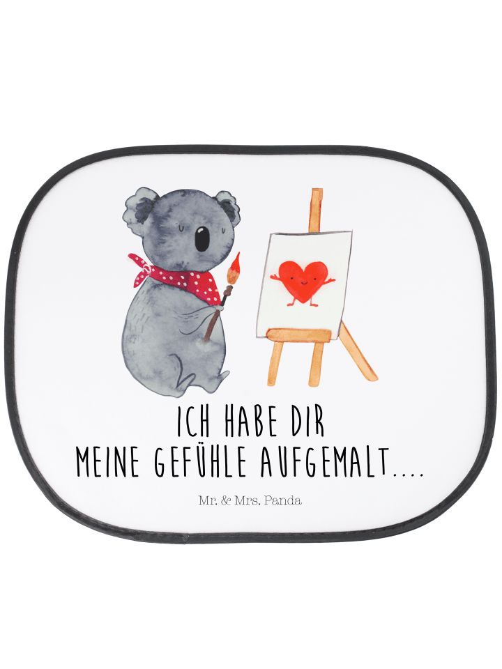 Auto Hitzeschutz Koala Künstler mit Spruch in Weiß