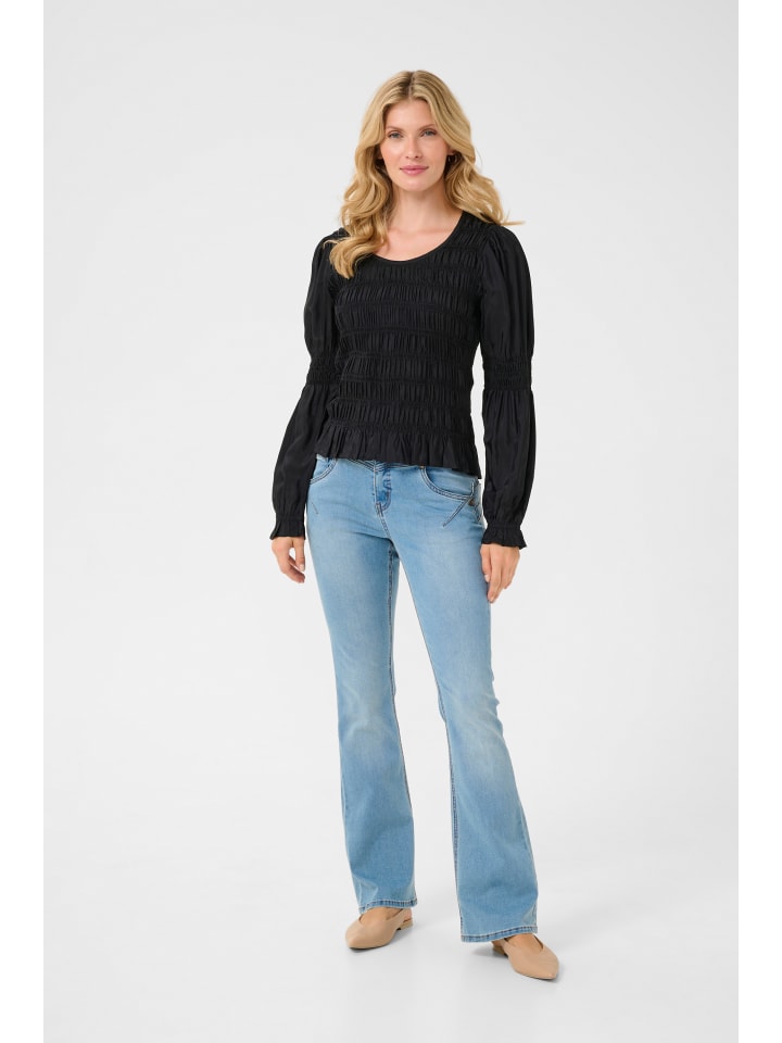 Langarm-Bluse CRHenva Regular fit in Pitch Black