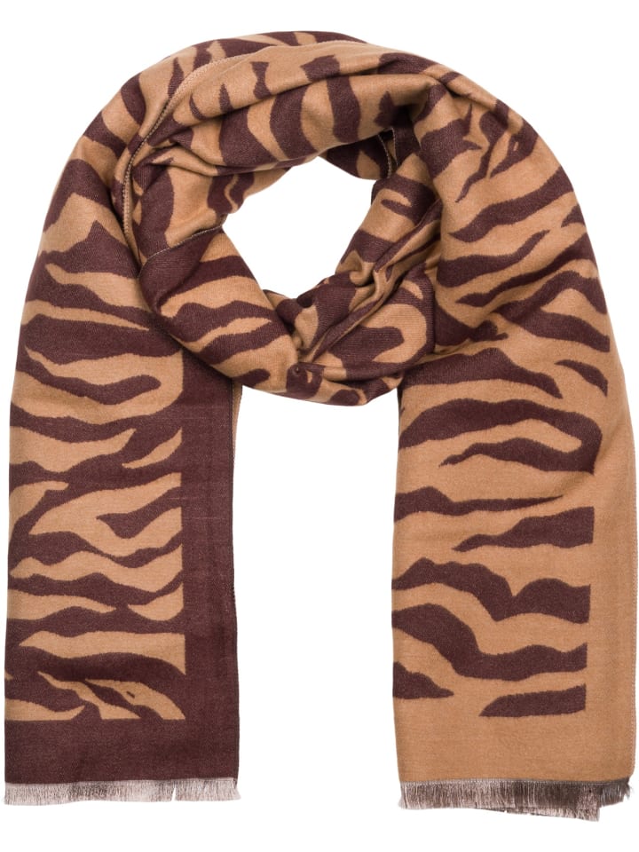 Zebra Muster Schal in Braun-Dunkelbraun