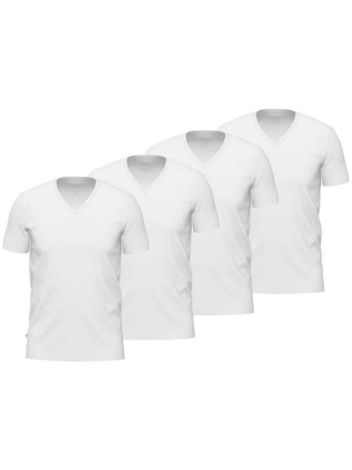 Seidensticker 4er Pack Herren T-Shirt 1/2 Arm in weiss