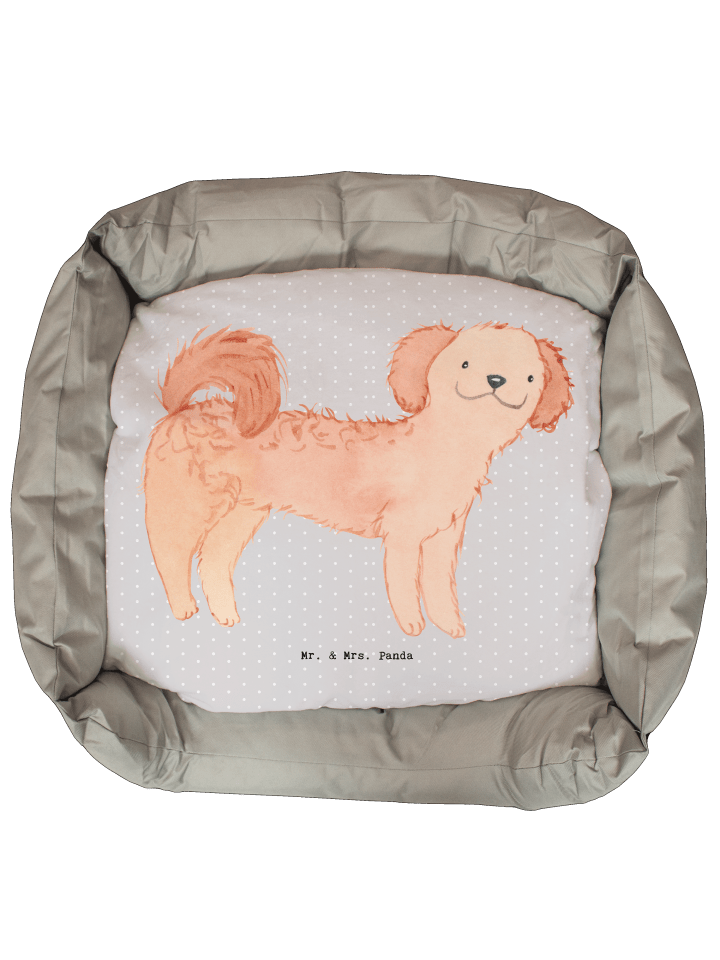 Hundebett Cavapoo Lebensretter ohne Spruch in Grau Pastell