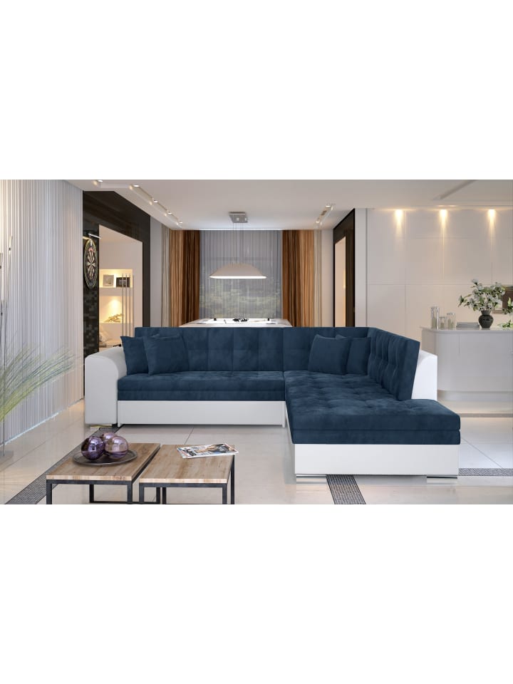 Piri Recamiere Rechts in Navyblau - (L) 260 x (B) 260 x (H) 78 cm