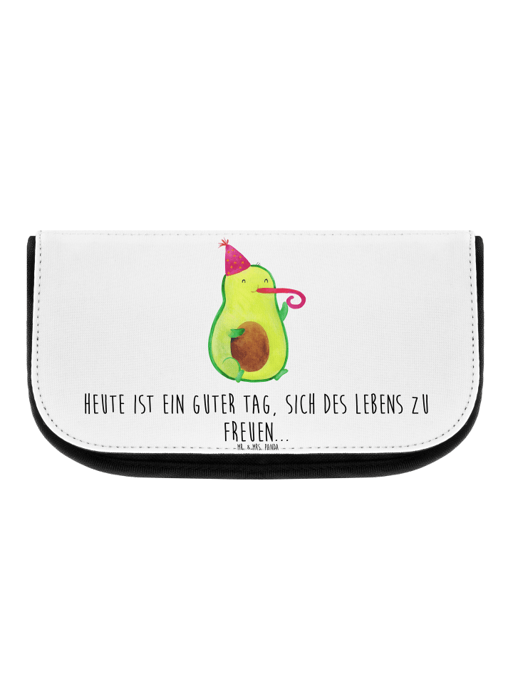 Kulturtasche Avocado Feier mit Spruch in Weiß