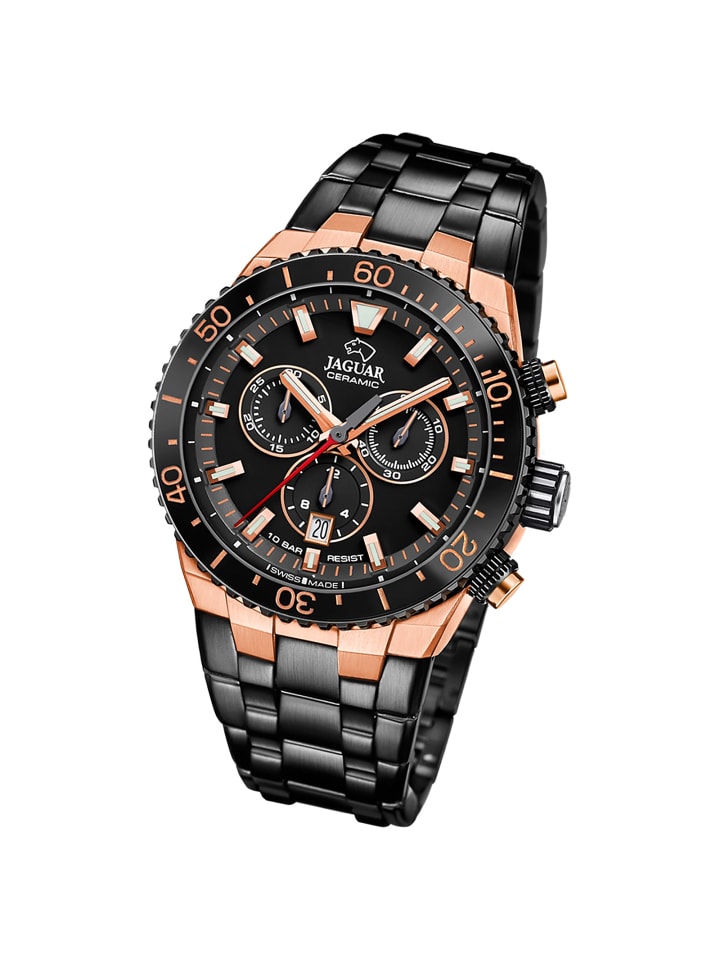 Chronograph-Armbanduhr Jaguar Ceramic schwarz groß (ca. 44,8mm)