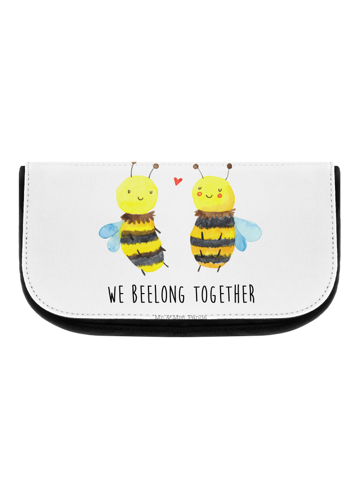 Make-Up Bag Biene Verliebt mit Spruch in Weiß