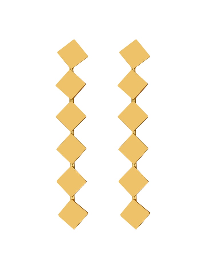 Geometrische Ohrstecker goldfarben 7 cm in Gold