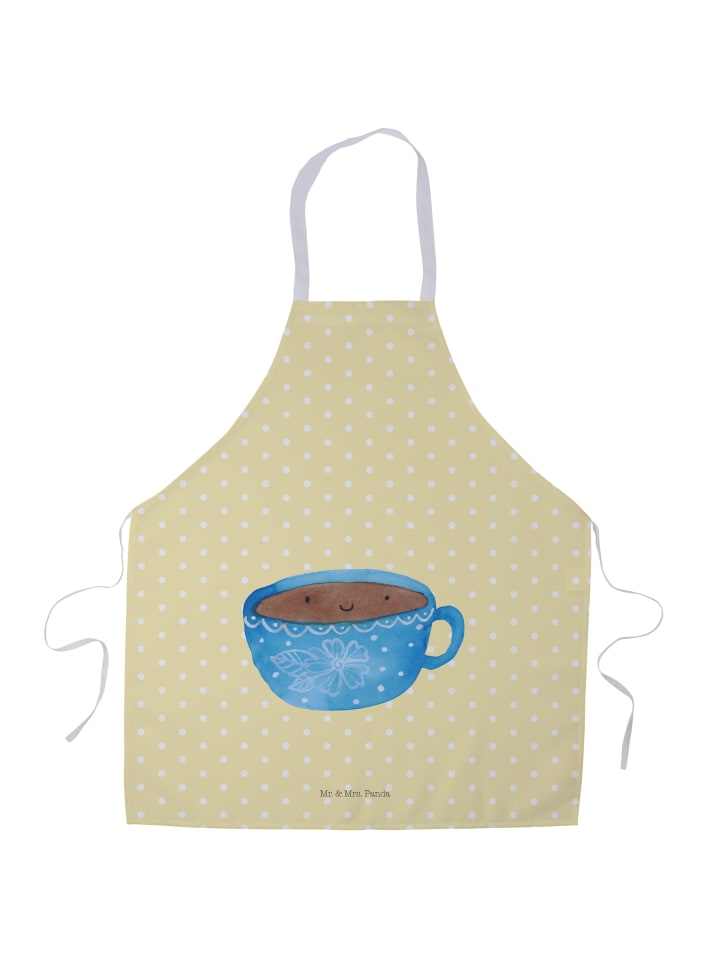 Schürze Kaffee Tasse ohne Spruch in Gelb Pastell