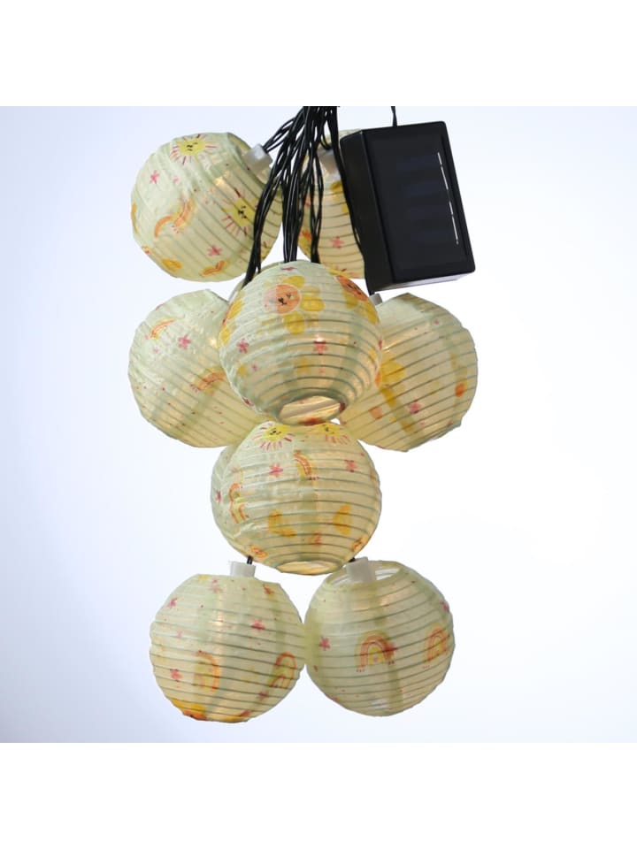 LED Solar Lichterkette 10 Lampions in gelb - L: 4,5m