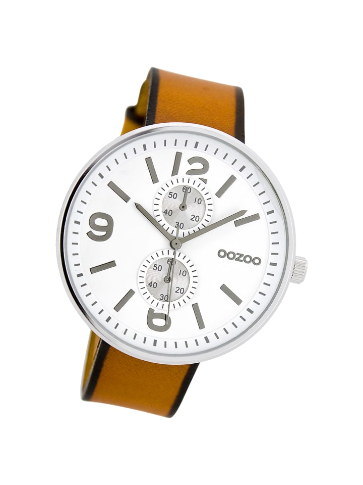 Analog-Armbanduhr Oozoo Timepieces braun extra groß (ca. 46mm)