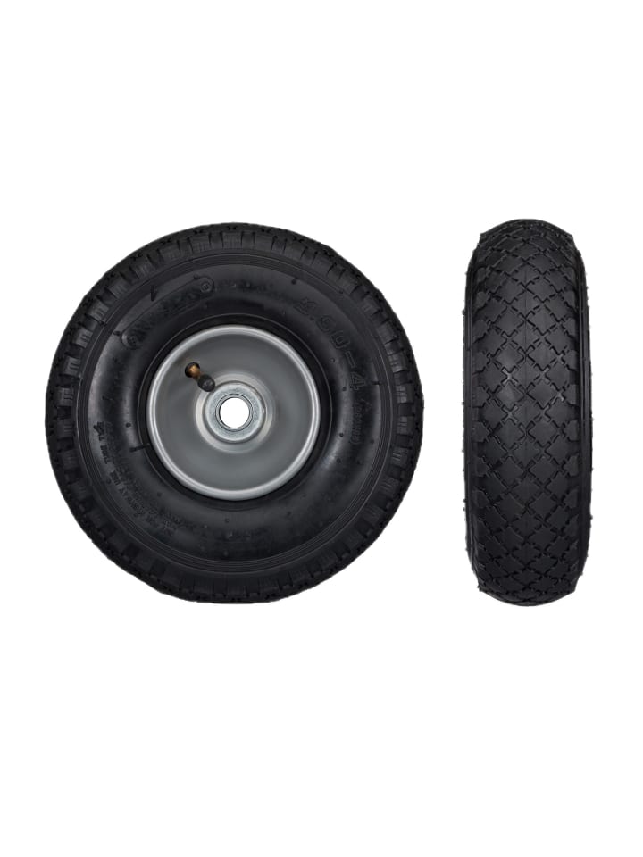 4x Sackkarrenrad in Schwarz/ Grau - 3.00-4