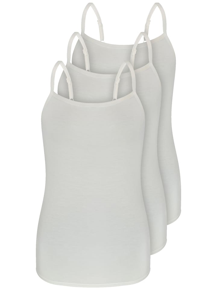 3er Pack Spaghetti Top in ivory