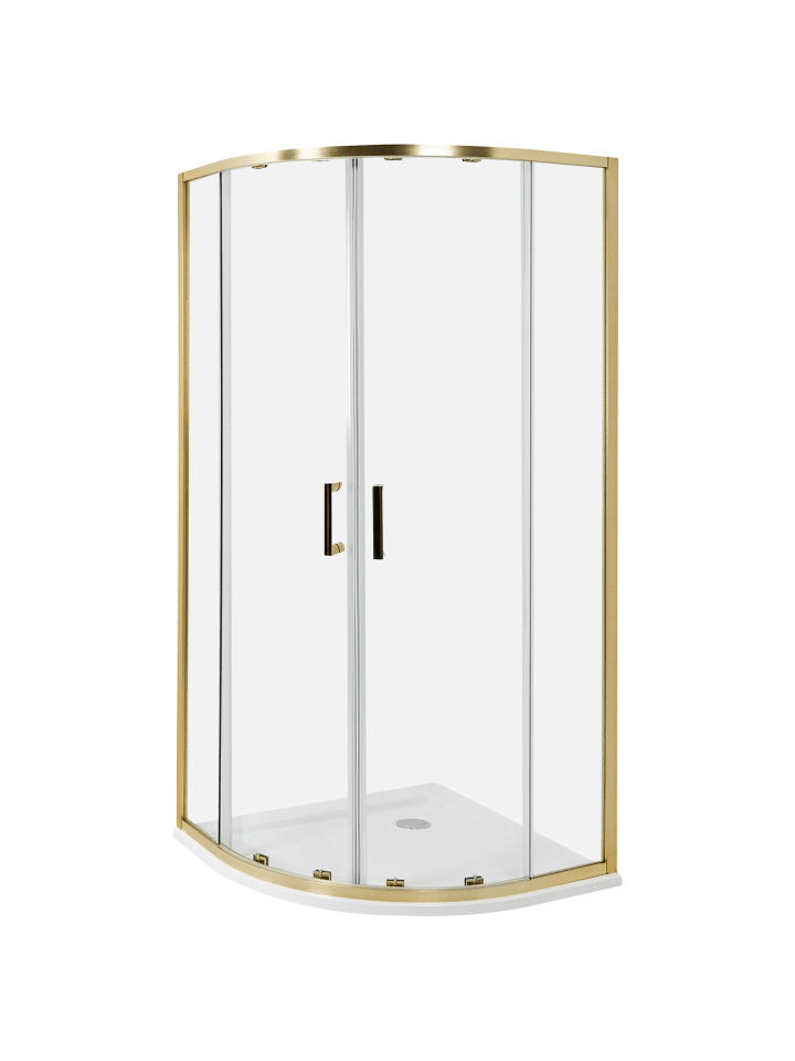 Duschkabine JUKATAN in Transparent/Gold - (W) 90 x (H) 185 x (L) 90 cm