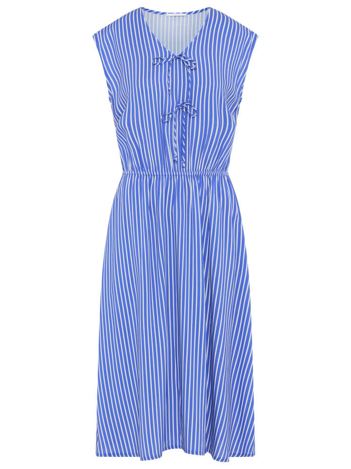 Midikleid in blau-weiß gestreift