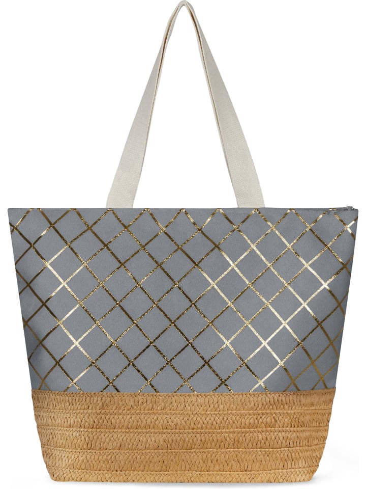 Große Strandtasche Kuredu in Grau