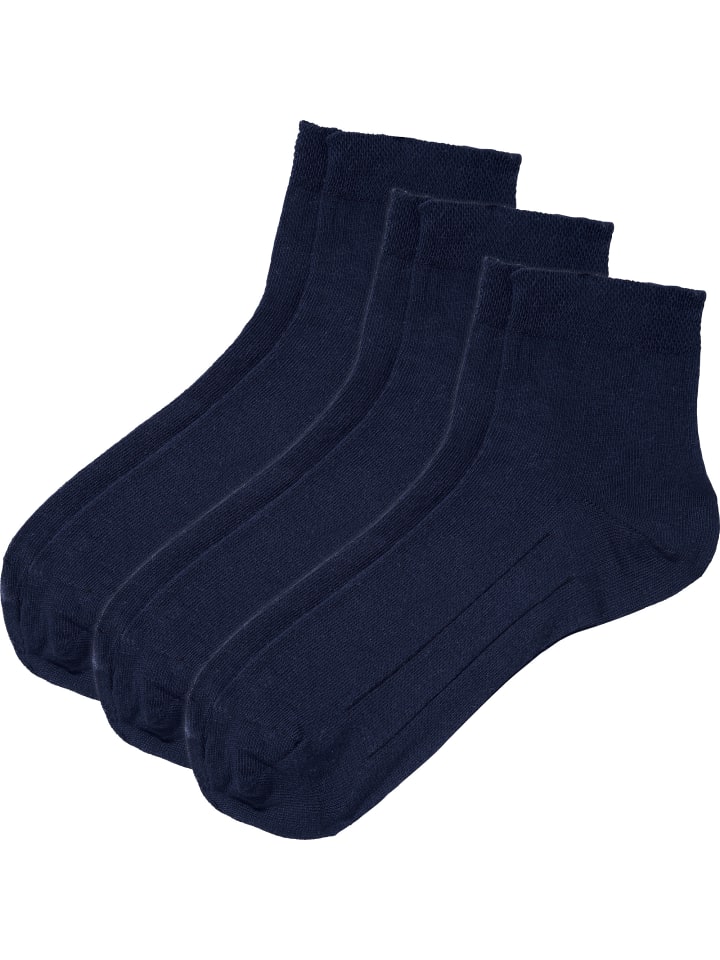Baumwolle Unisex-Kurzsocken 3 Paar in marine