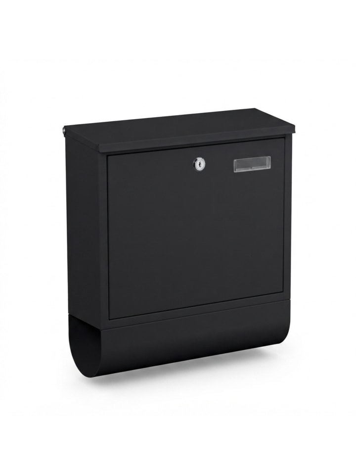 Briefkasten mit Zeitungsfach in Schwarz