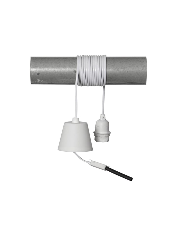 Lampenfassung E27 ,Basic mit Kabel und Baldachin, weiß, 350cm