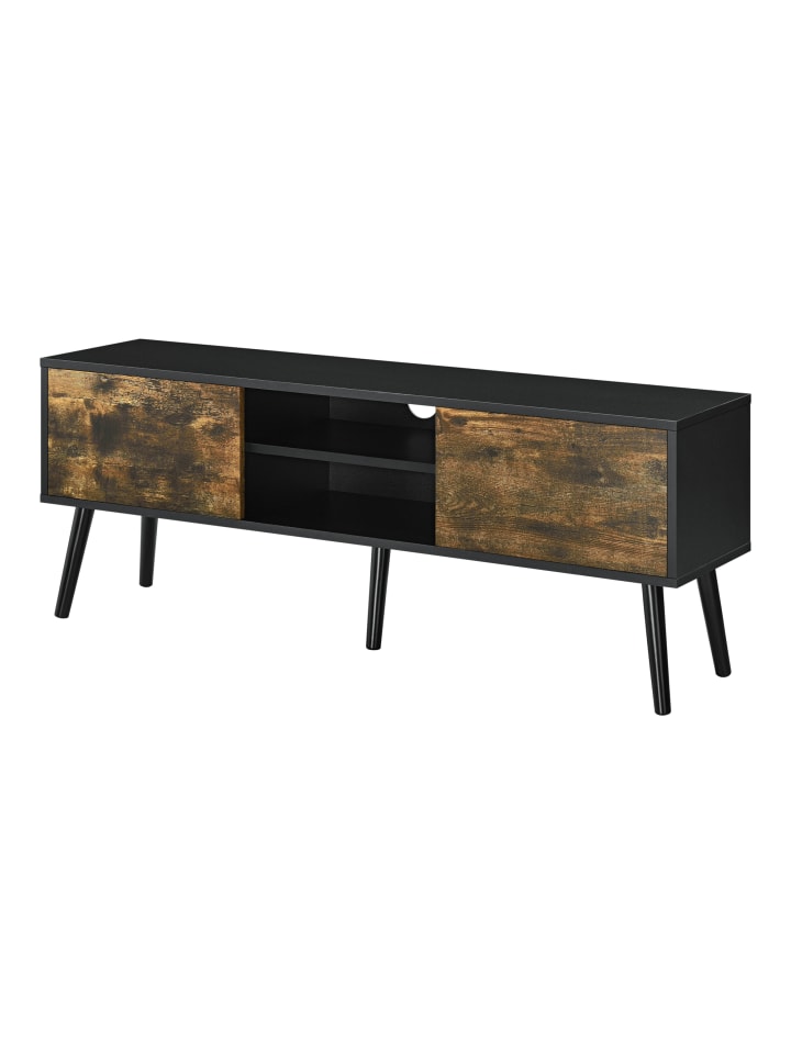 Fernsehtisch Eskilstuna in Braun Schwarz (L)120cm (B)29.5cm (H)46.5cm
