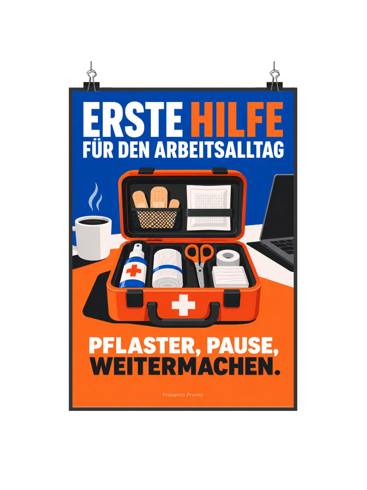 Poster VerEinheitkasten humorvoll Design mit Spruch in Weiß