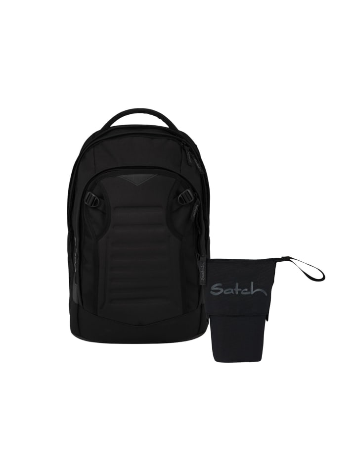Schulrucksack-Set MATCH PLUS "Blackjack" 2-tlg. in Schwarz