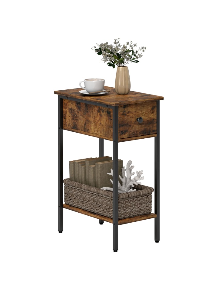 Side Table in Rustic Brown 25L x 39,8B x 58,2H cm
