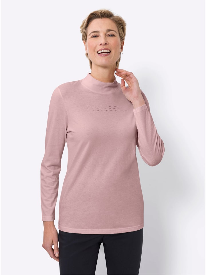 Stehkragen-Shirt in hortensie