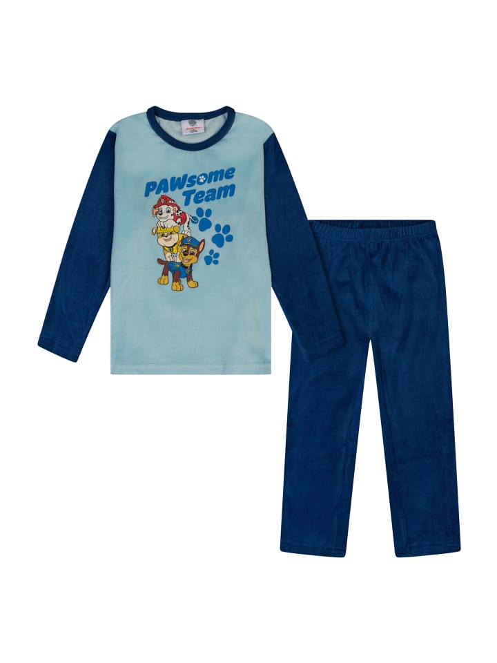 2tlg. Outfit: Schlafanzug Paw Patrol Chase Marshall in Blau