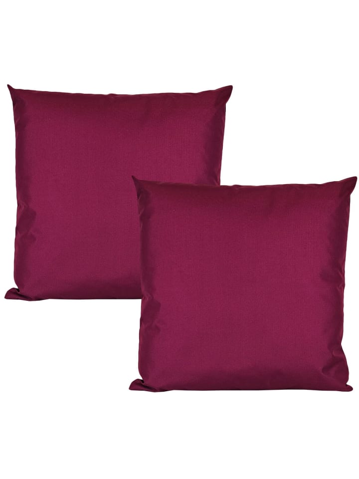 2er Set Outdoor Kissenhülle 50x50cm in Bordeaux