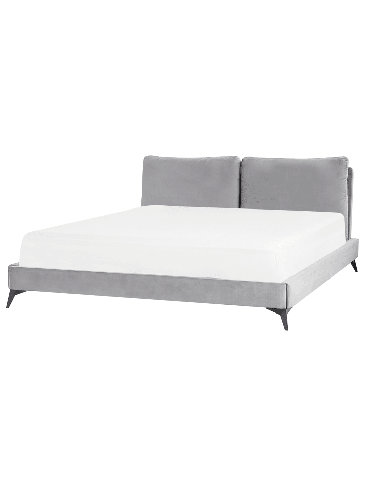 2-tlg Doppelbett MELLE in Grau/Schwarz