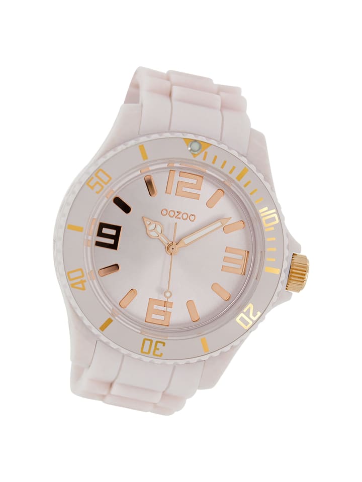 Analog-Armbanduhr Oozoo Timepieces weiß extra groß (ca. 48mm)